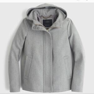 J. Crew Wool Melton Hooded Bib Jacket Size Petit 00 NWT